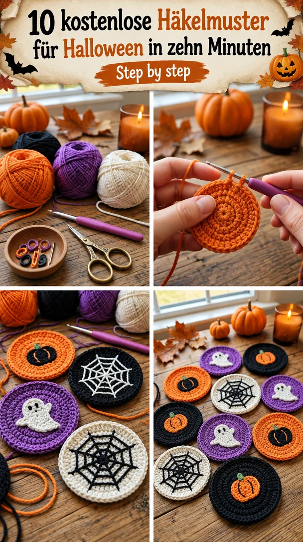 10 kostenlose Häkelmuster für Halloween in zehn Minuten