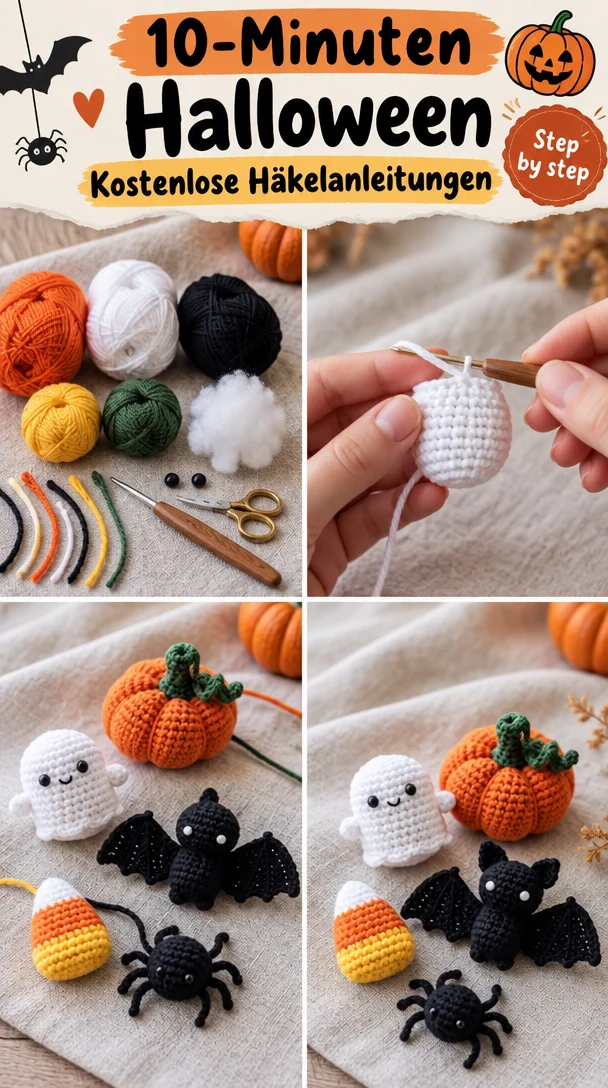 10-Minuten Halloween Kostenlose Häkelanleitungen