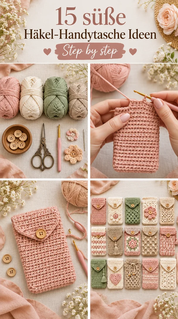 15 süße Häkel-Handytasche Ideen
