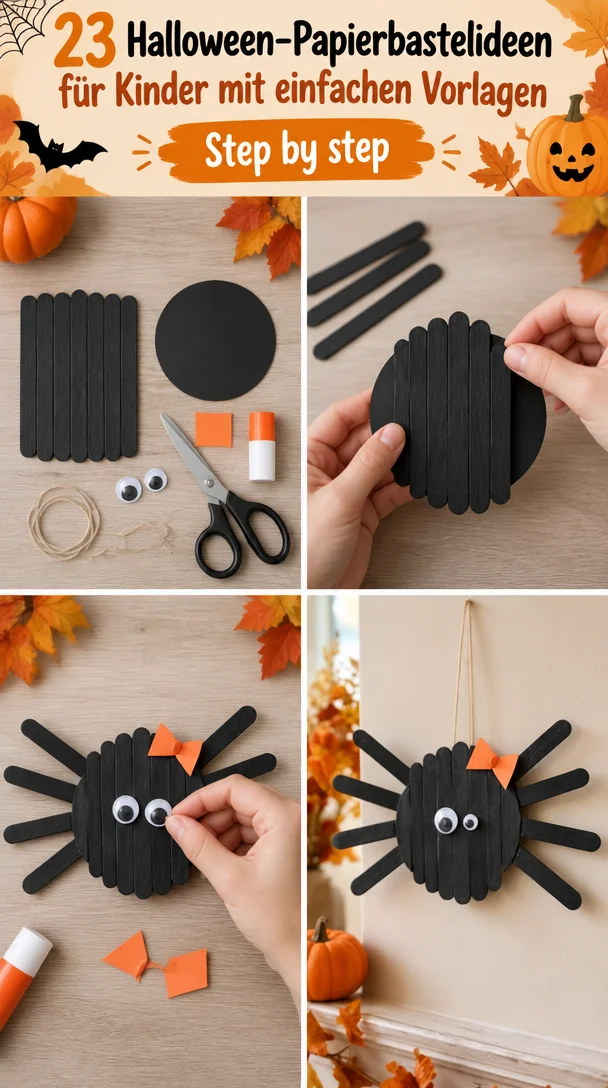 23 Halloween-Papierbastelideen für Kinder mit einfachen Vorlagen
