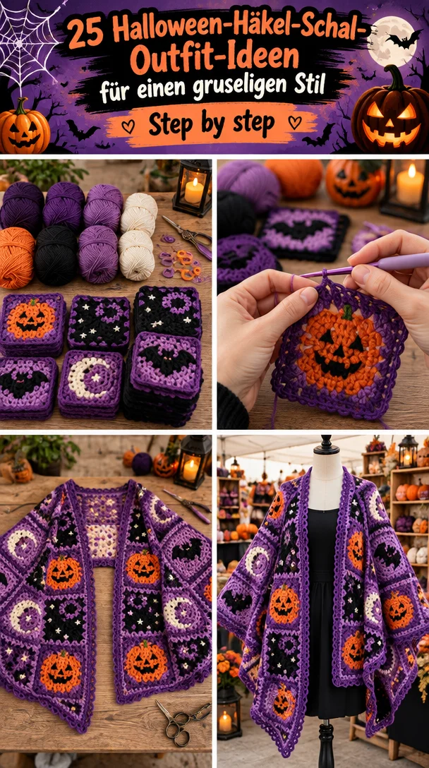 25 Halloween-Häkel-Schal-Outfit-Ideen für einen gruseligen Stil