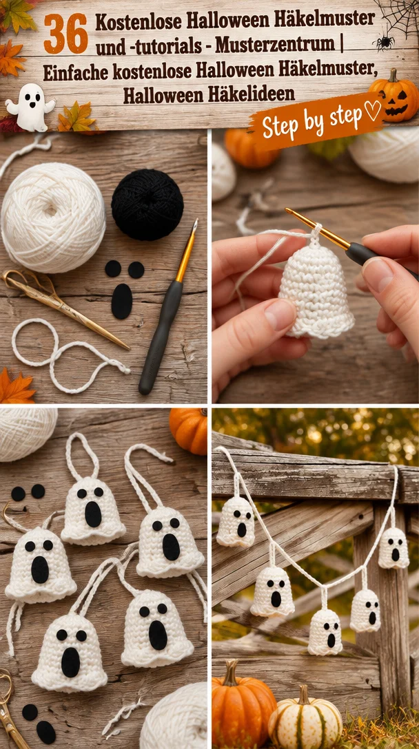 36 Kostenlose Halloween Häkelmuster und -tutorials – Musterzentrum | Einfache kostenlose Halloween Häkelmuster, Halloween Häkelideen