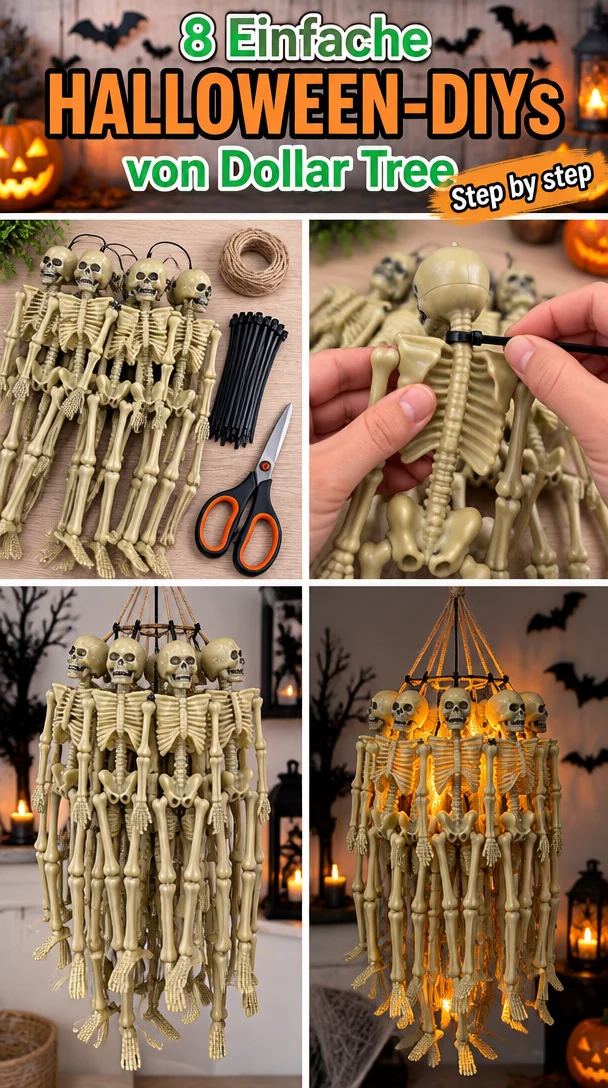 Einfache Halloween-DIYs von Dollar Tree für kreative Gruseldekorationen.