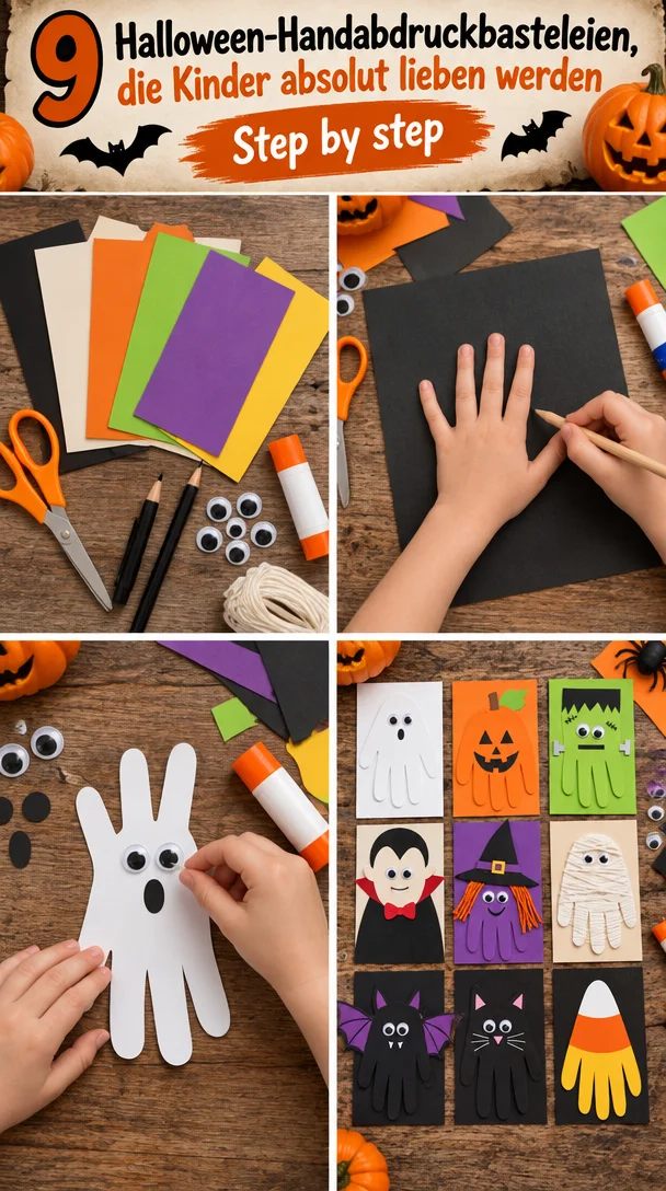 9 Halloween-Handabdruckbasteleien, die Kinder absolut lieben werden