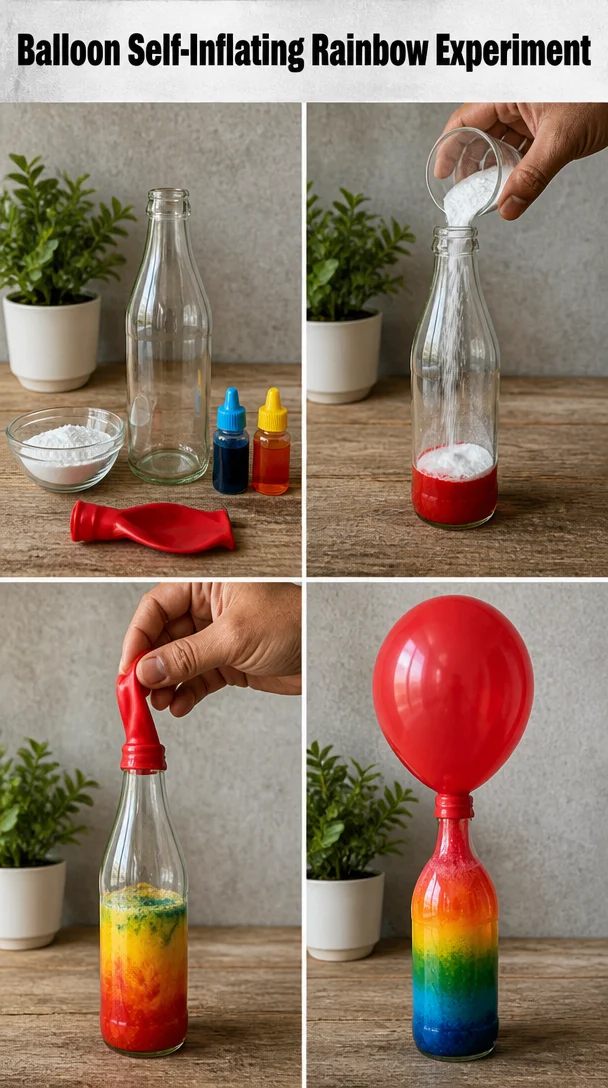 Balloon Self-Inflating Rainbow Experiment