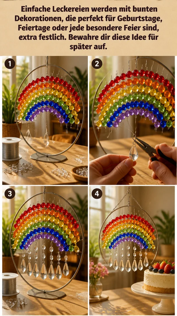Einfache Leckereien werden mit bunten Dekorationen, die perfekt für Geburtstage, Feiertage oder jede besondere Feier sind, extra festlich. Bewahre dir diese Idee für später auf.