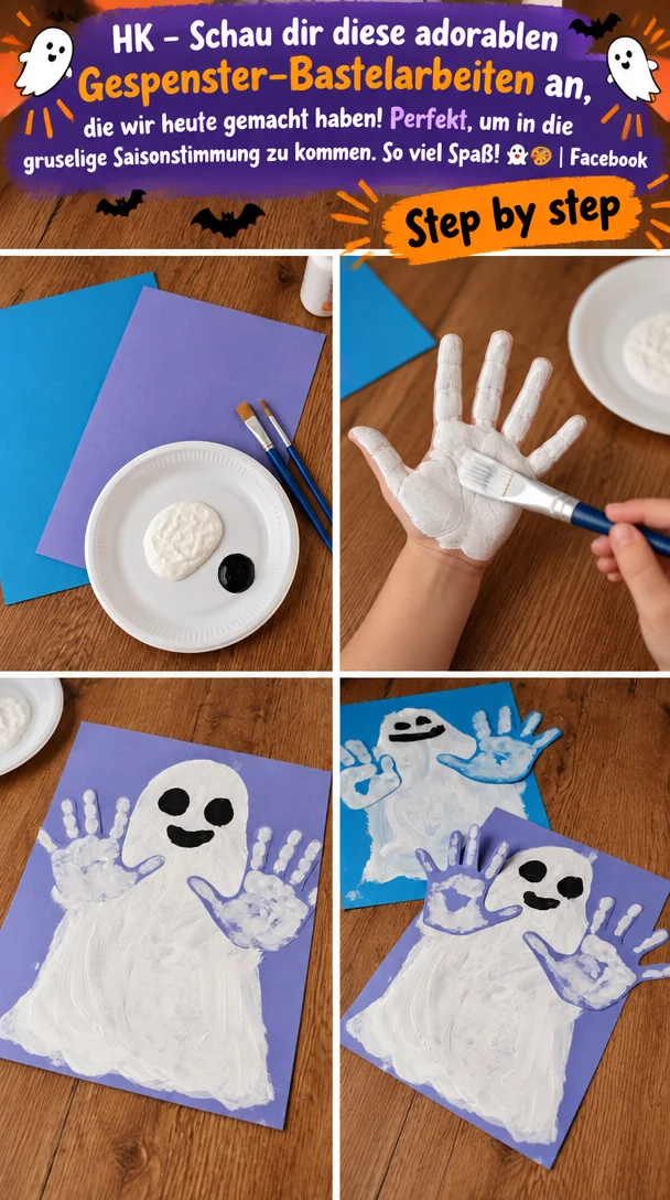 HK – Schau dir diese adorablen Gespenster-Bastelarbeiten an, die wir heute gemacht haben! Perfekt, um in die gruselige Saisonstimmung zu kommen. So viel Spaß! 👻🎨 | Facebook