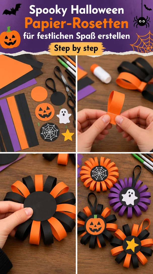 Spooky Halloween Papier-Rosetten für festlichen Spaß erstellen