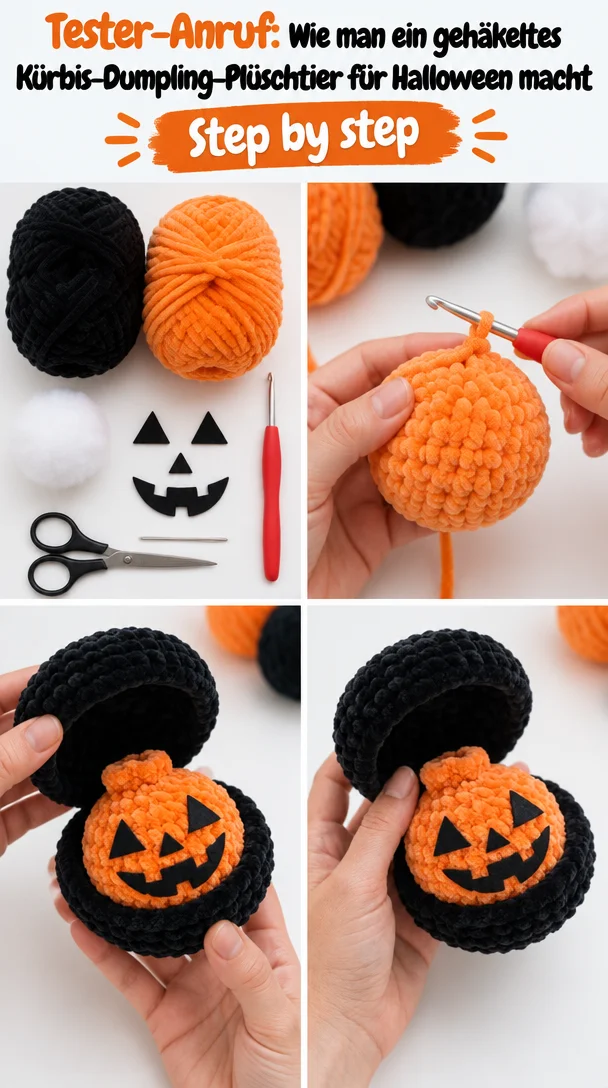 Tester-Anruf: Wie man ein gehäkeltes Kürbis-Dumpling-Plüschtier für Halloween macht
