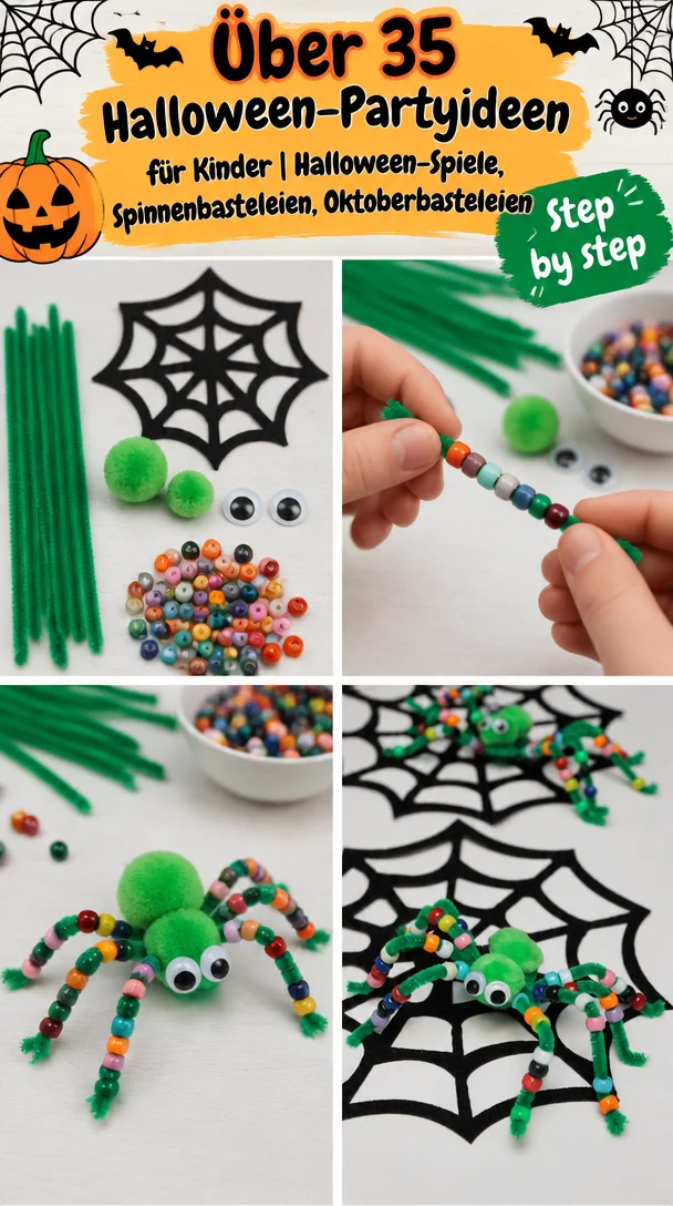 Über 35 Halloween-Partyideen für Kinder | Halloween-Spiele, Spinnenbasteleien, Oktoberbasteleien