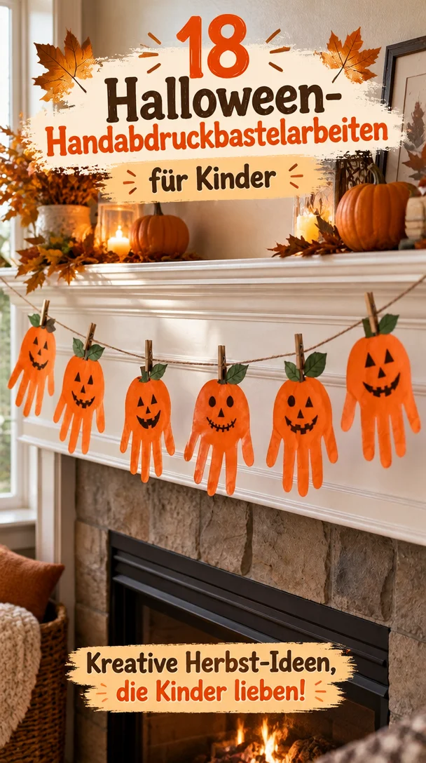 18 Halloween-Handabdruckbastelarbeiten für Kinder