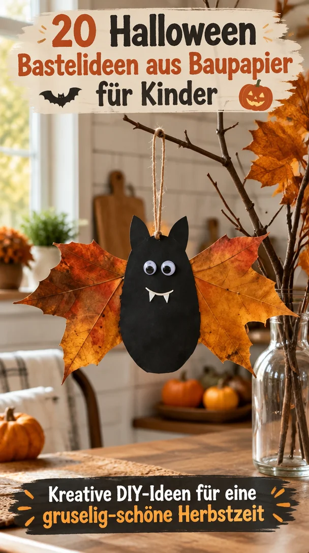 20 Halloween Bastelideen aus Baupapier für Kinder
