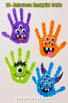 20+ Halloween-Handabdruck-Bastelideen mit trendigem gruseligen Stil - Buntfür