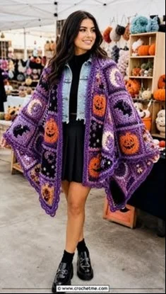 25 Halloween-Häkel-Schal-Outfit-Ideen für einen gruseligen Stil