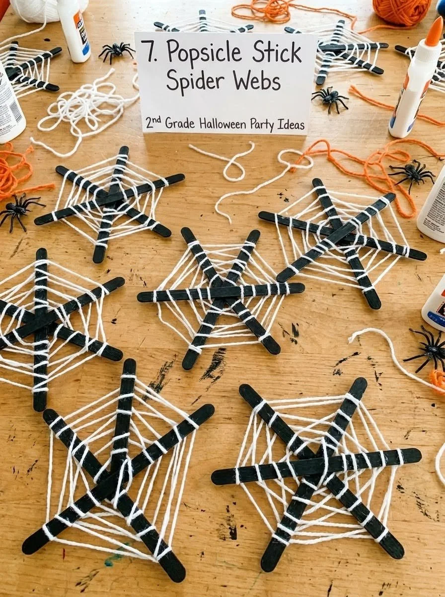 (7. Eisstiel-Spinnenweben 🕸️) - Ideen für Halloween-Partys in der 2. Klasse können schnell chaotisch werden, wenn Sie nicht die r… | Gruselige Bastelideen für Kinder, Halloween-Party für Zweitklässler, Halloween-Bastelideen für die 2. Klasse