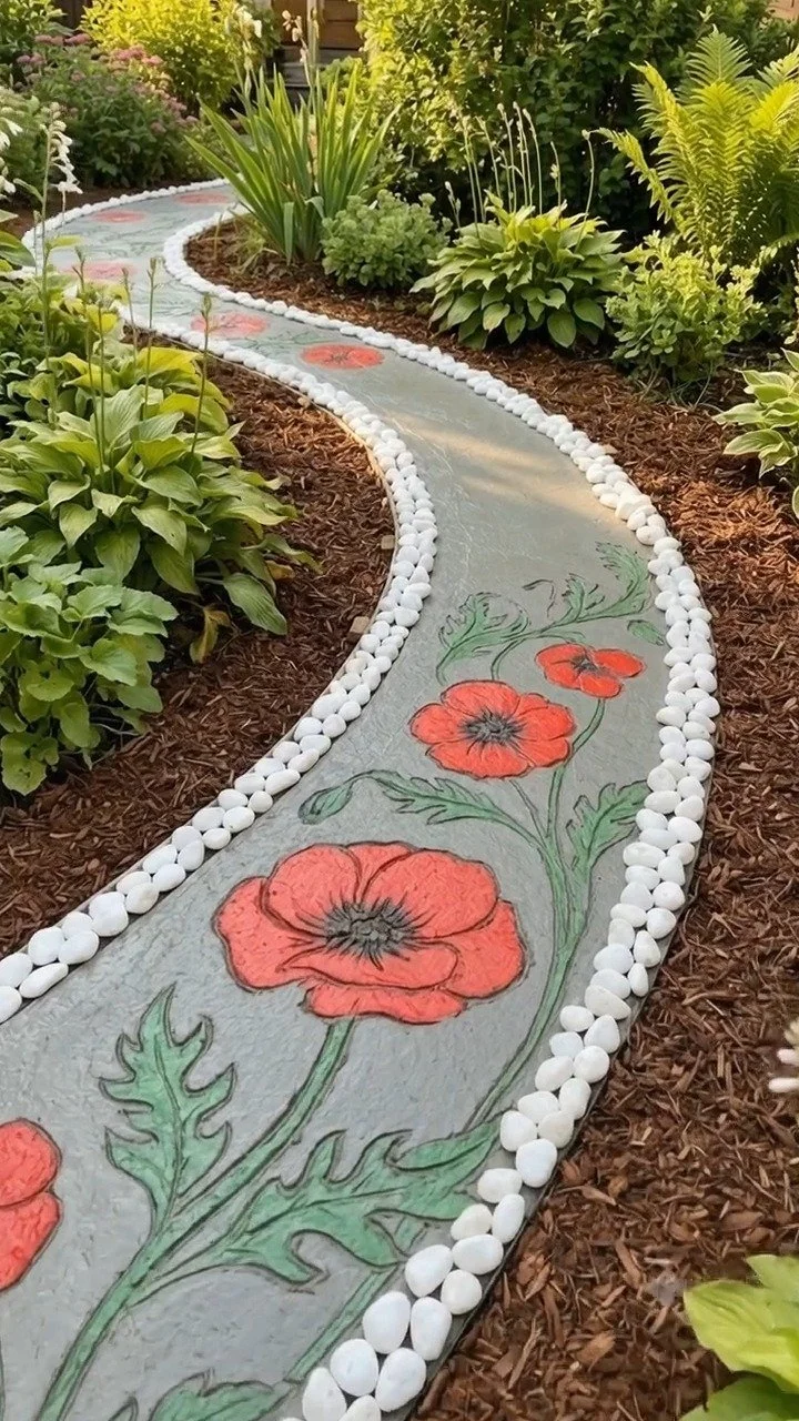 Bemalte Gartenweg-Installation!