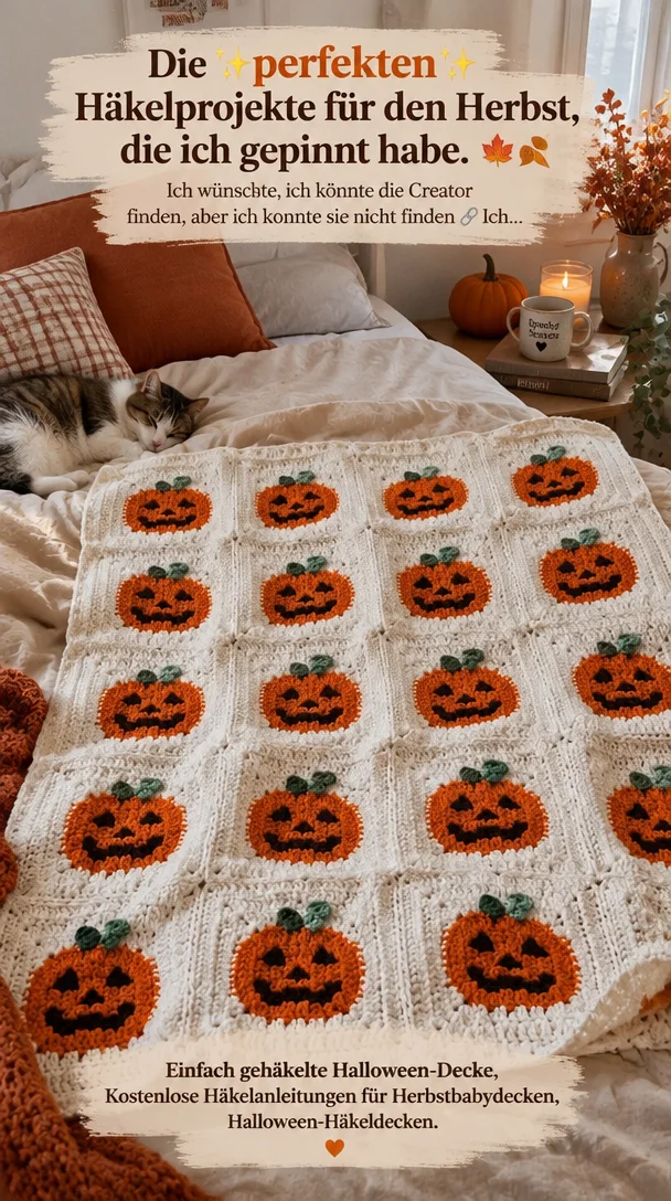 Die ✨perfekten✨ Häkelprojekte für den Herbst, die ich gepinnt habe. Ich wünschte, ich könnte die Creator finden, aber ich konnte sie nicht finden 🔗 Ich… | Einfach gehäkelte Halloween-Decke, Kostenlose Häkelanleitungen für Herbstbabydecken, Halloween-Häkeldecken.