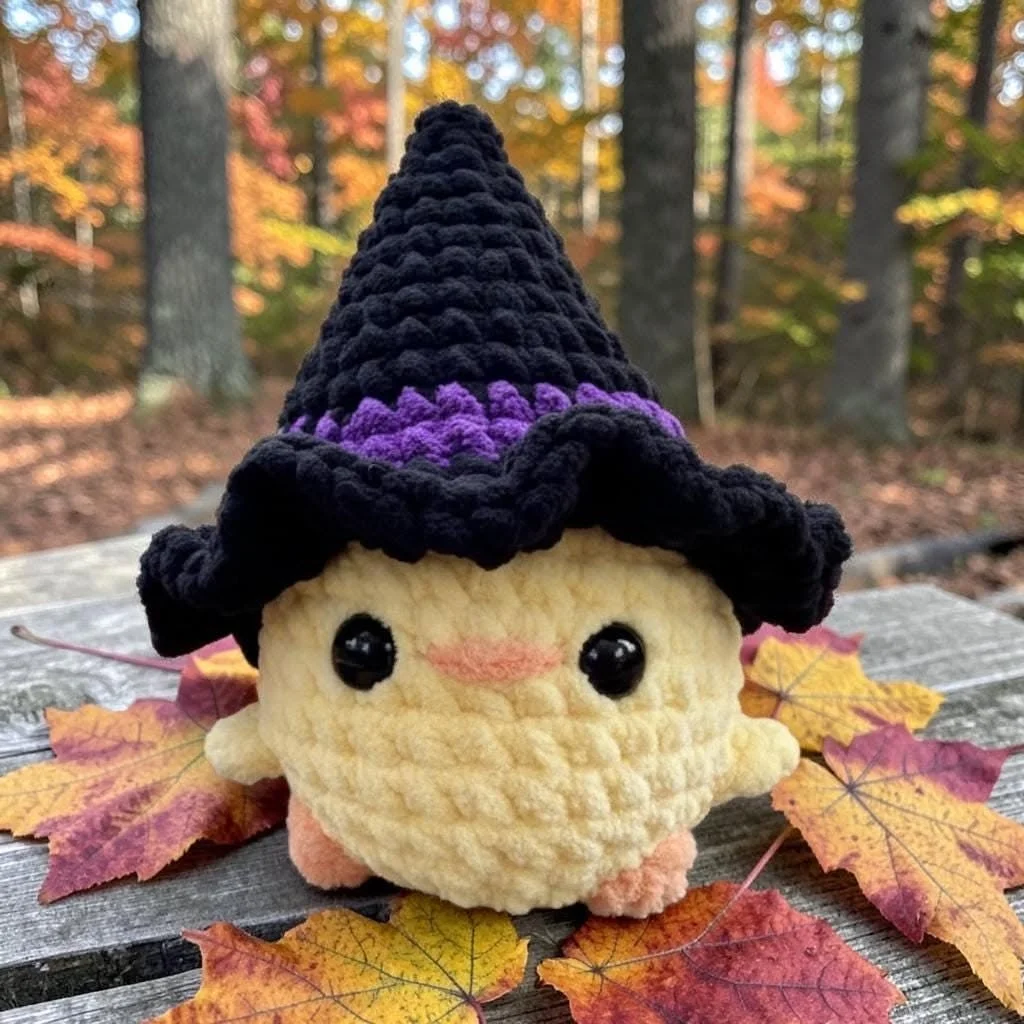 Gehäkelte Hühnerhexe Plüsch Handgemachte Amigurumi Halloween Plüschfigur