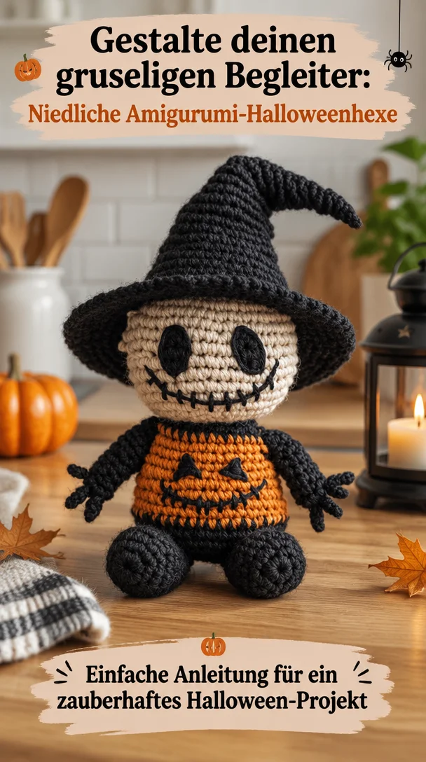 Gestalte deinen gruseligen Begleiter: Niedliche Amigurumi-Halloweenhexe