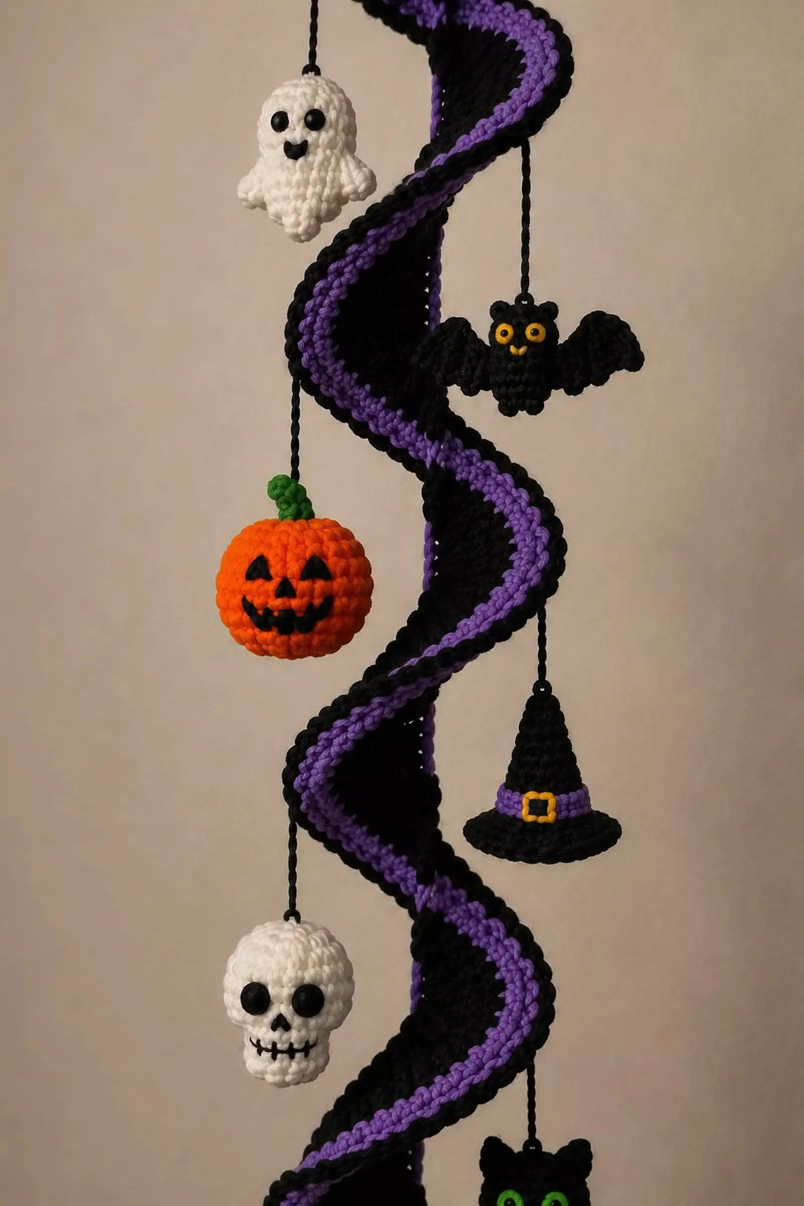 Gruselige Halloween Spiral-Girlande Amigurumi-Muster | Musterbesessenheit