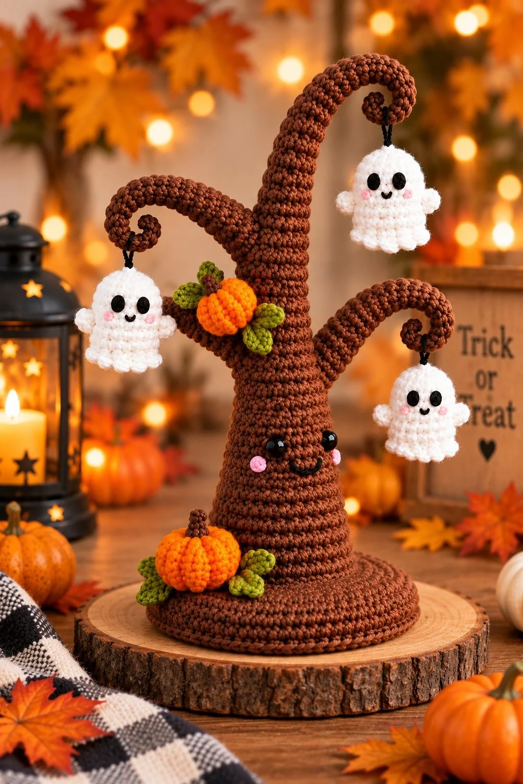 Häkelmuster für Halloween-Geisterbaum 🎃👻