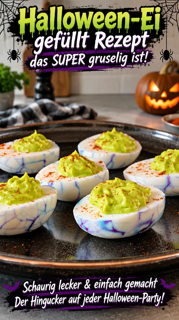 Halloween-Ei gefüllt Rezept, das SUPER gruselig ist!