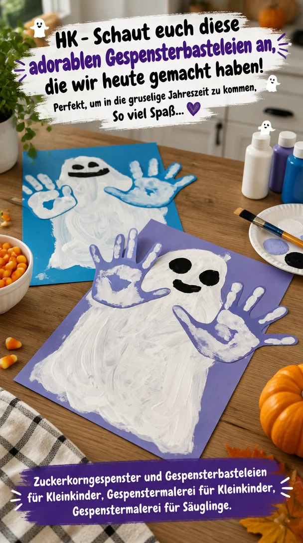 HK – Schaut euch diese adorablen Gespensterbasteleien an, die wir heute gemacht haben! Perfekt, um in die gruselige Jahreszeit zu kommen. So viel Spaß… | Zuckerkorngespenster und Gespensterbasteleien für Kleinkinder, Gespenstermalerei für Kleinkinder, Gespenstermalerei für Säuglinge.