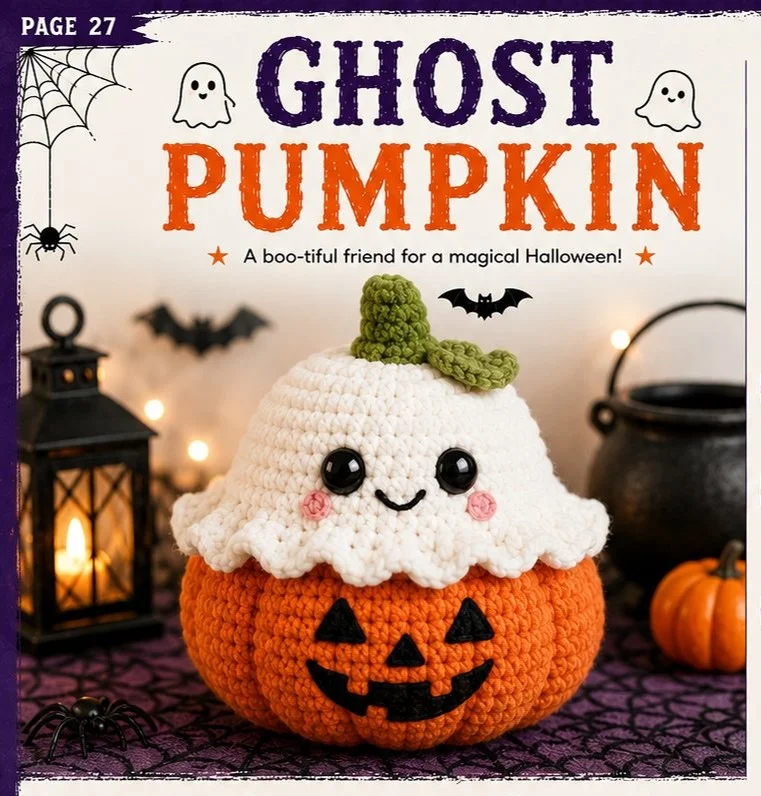 Niedliches Gespenst Kürbis Häkelmuster | Halloween Amigurumi