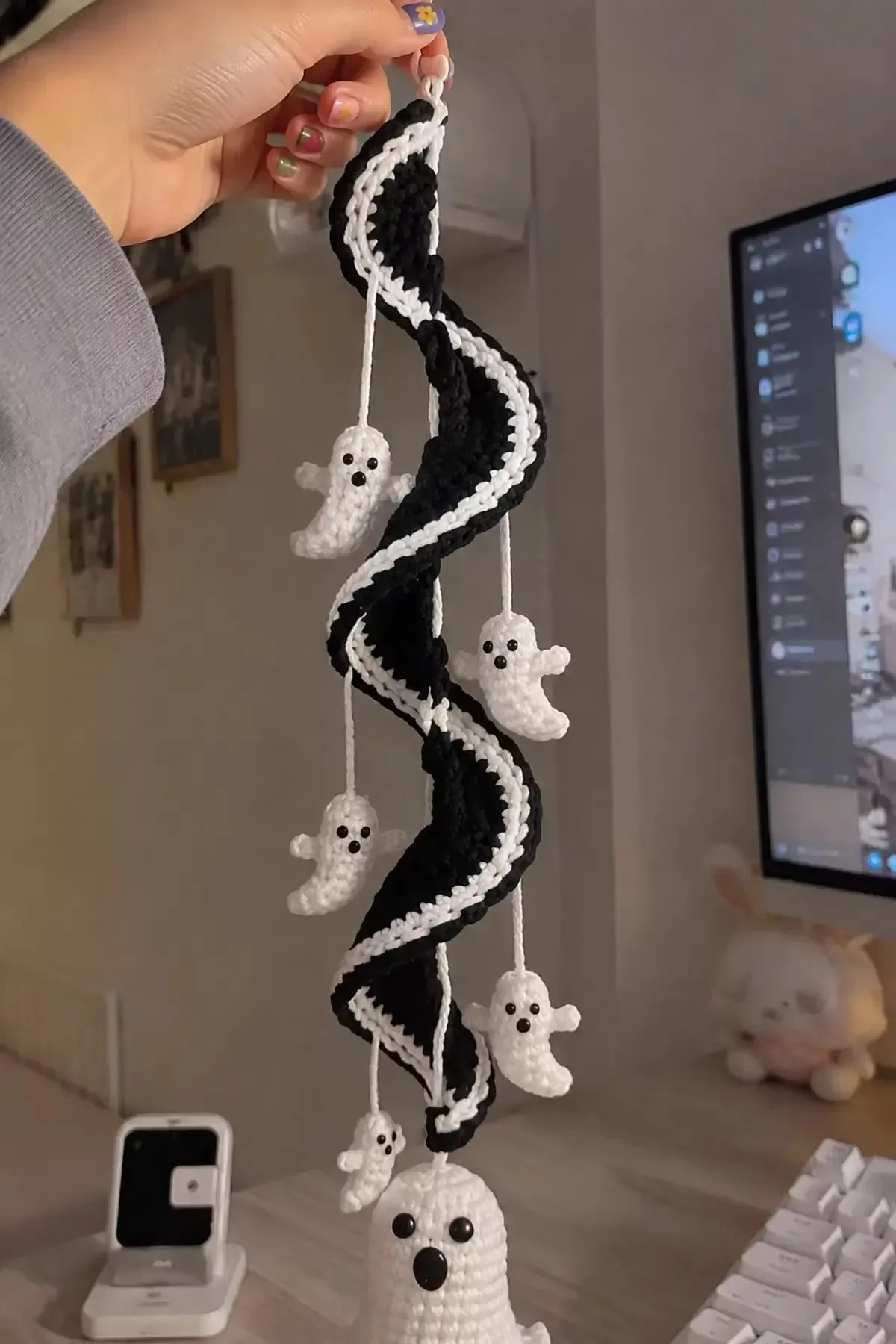 Spirale Halloween Geist Mobile Amigurumi Muster Muster Besessenheit
