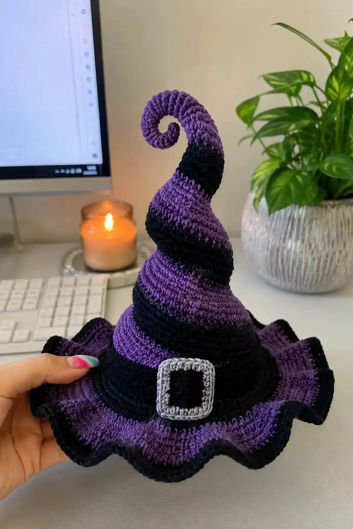 Spooky Spiral Brew Hexenhut Häkelmuster | Musterbesessenheit | Kostenfreies Häkelmuster für Hexenhüte, Kostenfreies Häkelmuster für Hexenhüte, Ideen für Hexenhüte