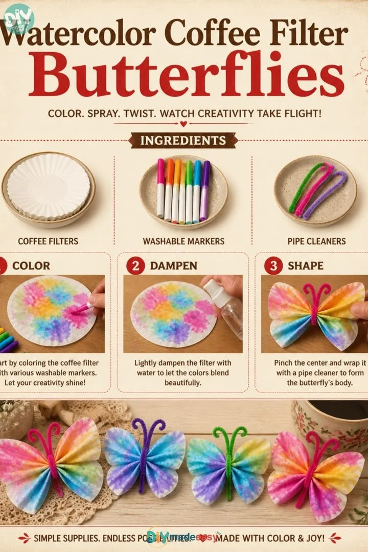 Watercolor Coffee Filter Butterflies